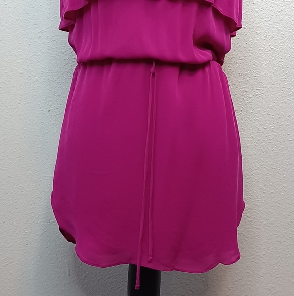 Haute Hippie Y2K Ruffle Top Honeydew 100% Silk Mini Dress - Picture 4 of 12